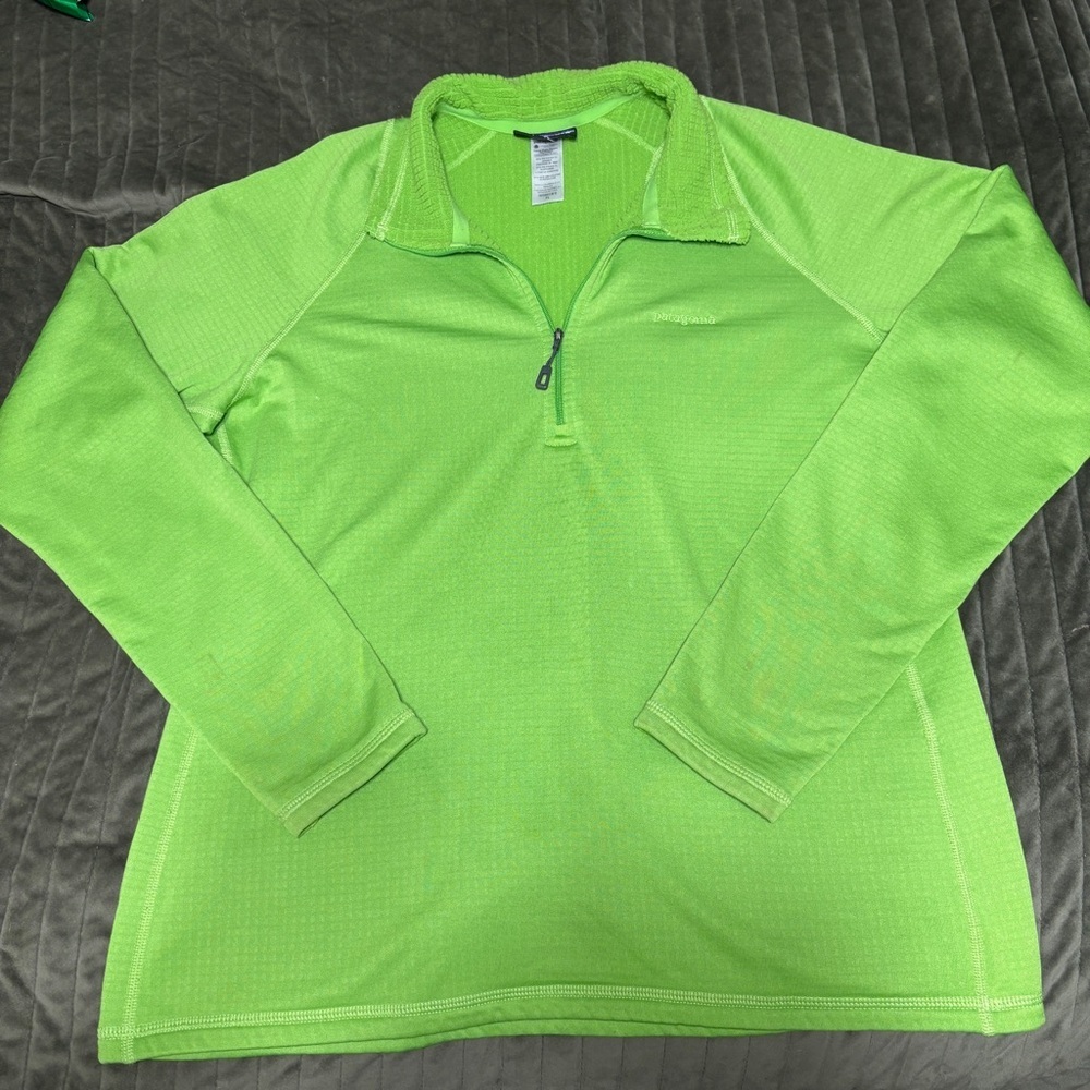 Patagonia Women's R1 Polartec Waffle Zip Pullover Prickly Pear (GREEN) Size XL
